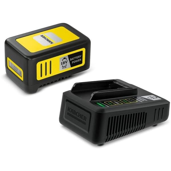 KARCHER Power 18V/5Ah batteri med nätladdare - LCD-skärm och halkfria handtag