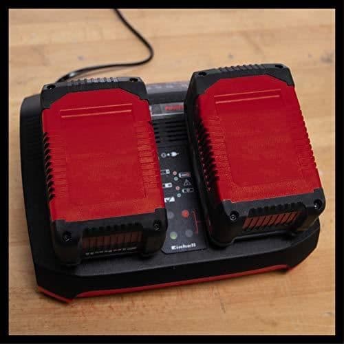 Einhell Startpaket 2 x 3,0 Ah Power X-Change och Twincharger Kit (litiumjon, 18 V, 2 x 3,0 Ah, kompatibel med alla 451208)