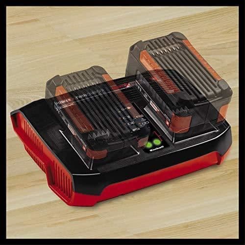 Einhell Startpaket 2 x 3,0 Ah Power X-Change och Twincharger Kit (litiumjon, 18 V, 2 x 3,0 Ah, kompatibel med alla 451208)