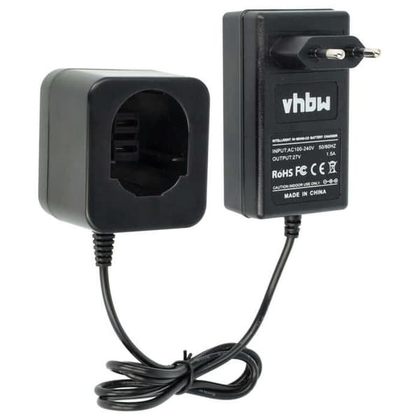 vhbw Laddningsadapter kabel 220V för batteri av Black & Decker A9252, A9266, A9275, PS130, PS130A