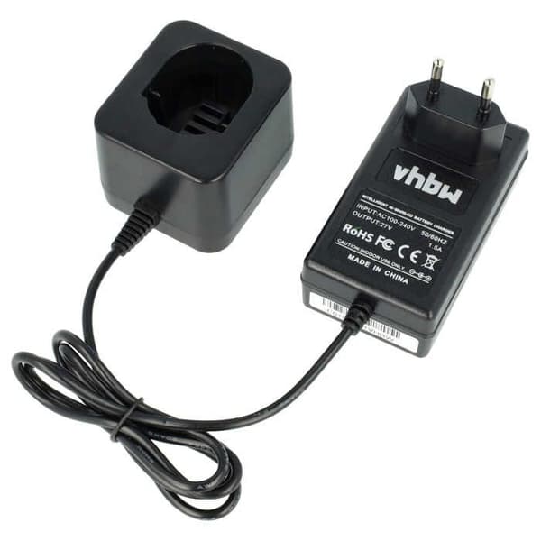 vhbw Laddningsadapter kabel 220V för batteri av Black & Decker A9252, A9266, A9275, PS130, PS130A