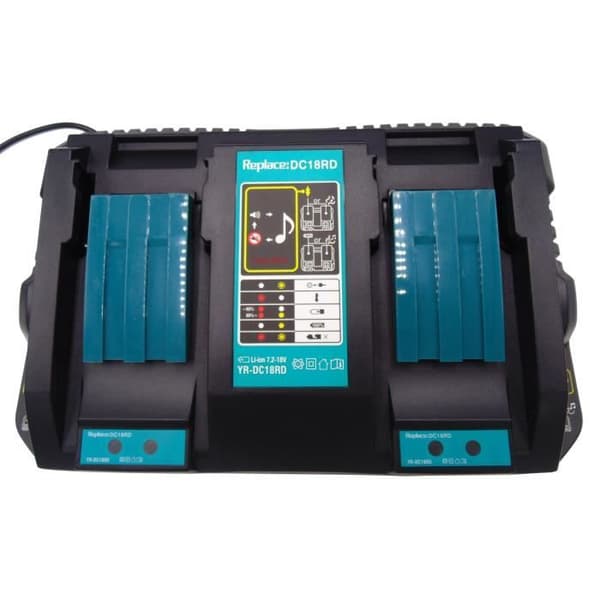 Snabbladdare för 2 Li-Ion-batterier 14,4 till 18 V Makita DC18RD