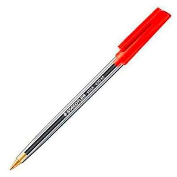 Kulspetspenna - Staedtler - 430 M-2CP5 - Röd - Medium spets - Kartong med 50 st