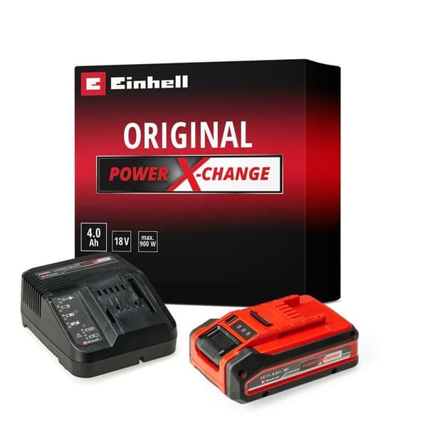 Einhell Startpaket 4,0 Ah PLUS Power X-Change (1 batteri 18 V 4 Ah PLUS, 1 laddare 3 A, laddningstid 75 min)