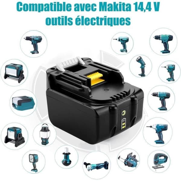14,4V 3,0Ah ersättningsbatteri för Makita BL1430 BL1415 195444-8 BL1440 BL1450 litiumjonverktygsbatteri