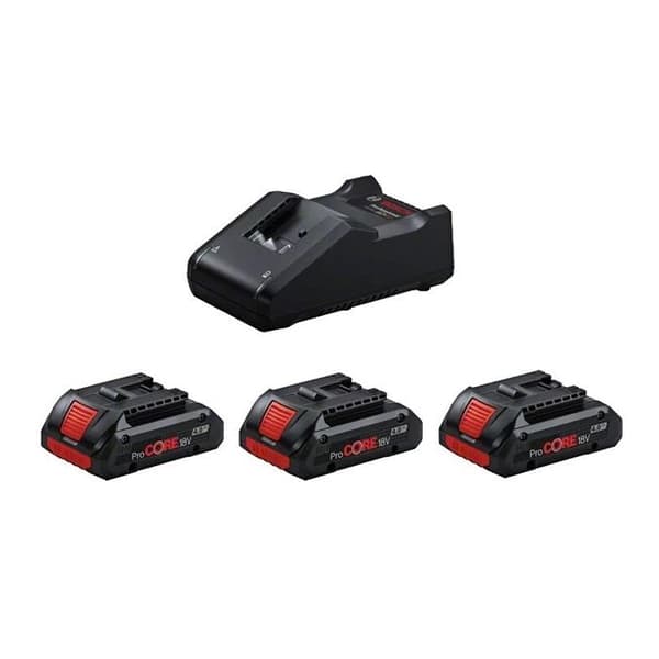 Paket med 3 18V ProCORE 4Ah batterier + GAL 18V 40 laddare - BOSCH - Startset