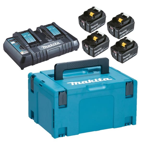 18V Makita energipaket 4 5Ah BL1850B batterier + DC18RD laddare i MAKPAC box - MAKITA - 197626-8