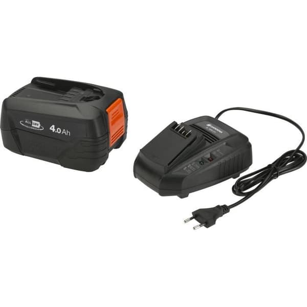 GARDENA P4A PBA 18V 72 AL/72 + AL 1830 Startkit - Lätt batteri och snabbladdning