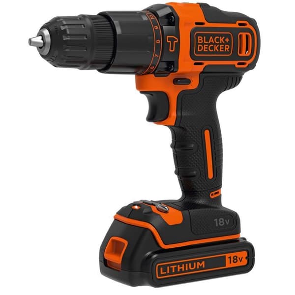 BlackDecker BDCHD18K sladdlös slagborrmaskin - 18V Li-ion 1,5 Ah - Laddare och fodral ingår