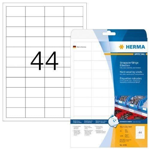 Etiketter - HERMA - 4690 - Självhäftande - 48,3 x 25,4 mm - Paket med 1100 etiketter