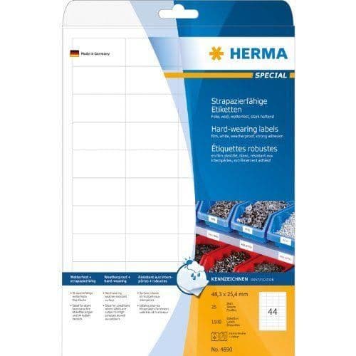 Etiketter - HERMA - 4690 - Självhäftande - 48,3 x 25,4 mm - Paket med 1100 etiketter