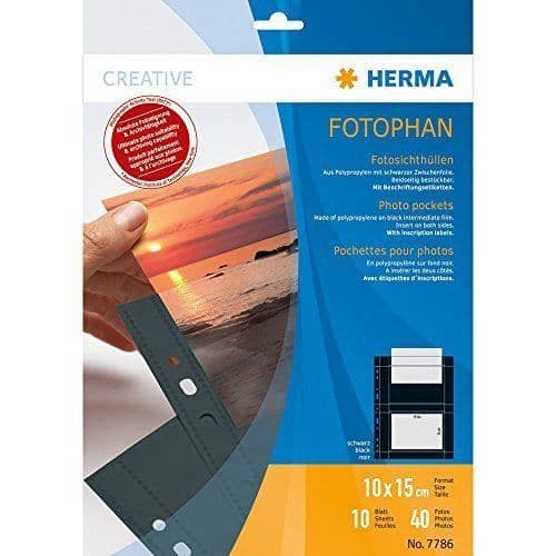 Hålpåsar - Herma - 7786 - Transparent-Svart - 23x31 cm - Pack av 10