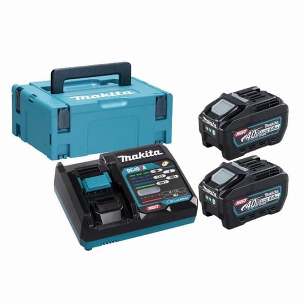 Batterier 40V Li-ion MAX XGT BL4050F - MAKITA - Set med 2 batterier 40V 5.0 ah - Laddare - MakPac- 191V35-5