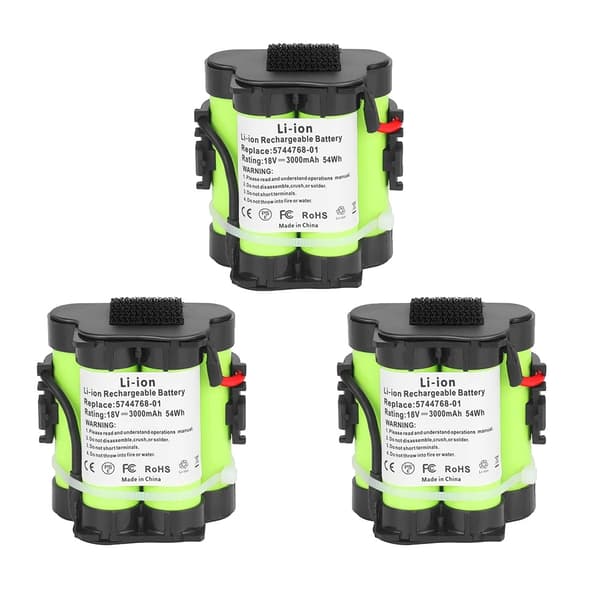 Erstatningslitiumbatteri, 18V 3000mAh kapacitet, kompatibelt med Gardena-modeller,3STK