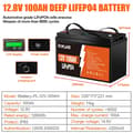 Miniatyrbild 2 av 2: LiFePO4-batteri, hög kapacitet, kompatibel med solenergi, 12V 100AH