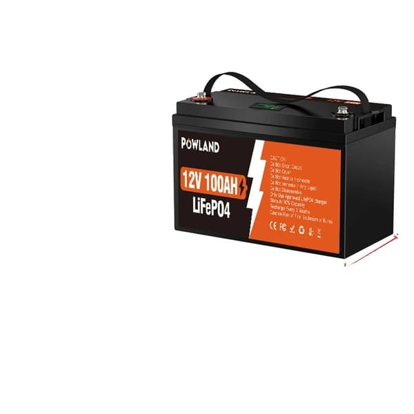 LiFePO4-batteri, hög kapacitet, kompatibel med solenergi, 12V 100AH