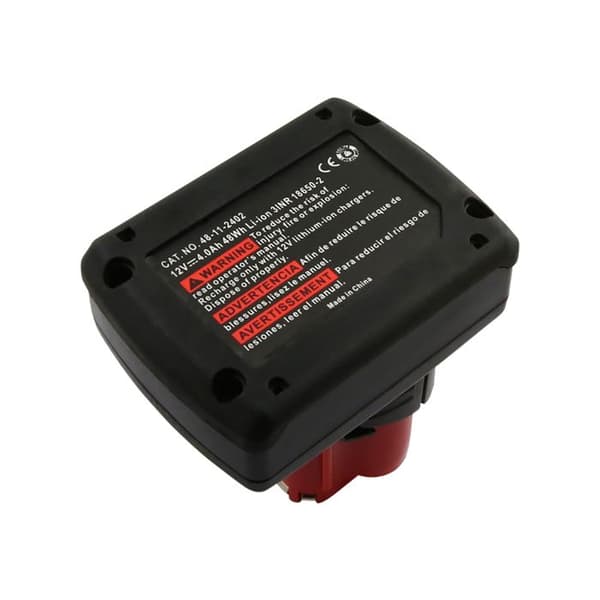 Batteri 12V Li-ion 4000mAh 48Wh för Milwaukee M12 C12B Verktyg Svart / Röd