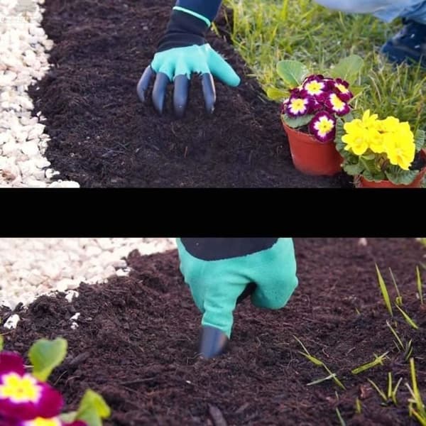 2 par trädgårdshandskar med klor, trädgårdsredskap för trädgårdsarbete Trädgårdshandskar och grävande plantskolor