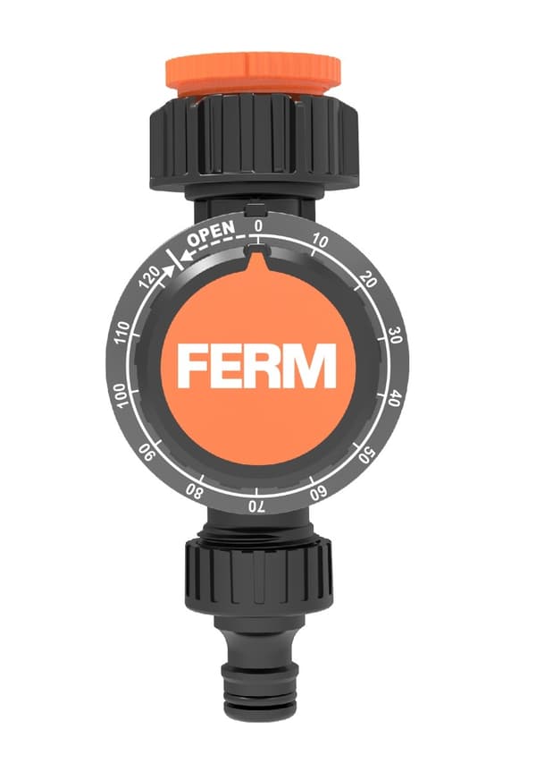 FERM WTA1001 - Vandur - Sprinkler - Mekanisk vandtimer - 120 minutter - Sprøjtetid - Orange - Sort - Sprinkler