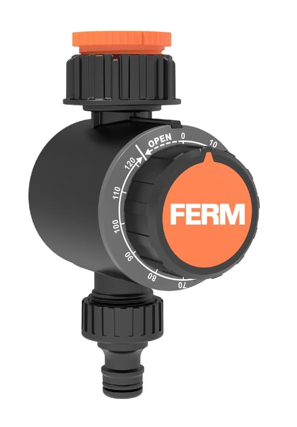 FERM WTA1001 - Vandur - Sprinkler - Mekanisk vandtimer - 120 minutter - Sprøjtetid - Orange - Sort - Sprinkler