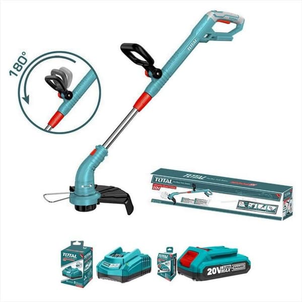 Guadaña inalámbrica 20V + batería 2 Ah + cargador, total