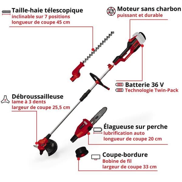 Einhell Multifunktionsverktyg 4i1 Trådlös GE-LM 36/4in1 Li-Solo Power X-Change (36V) Levereras utan Batteri eller Laddare