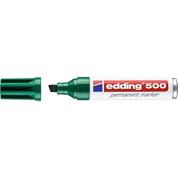 Permanent markör - EDDING - 500 - Grön - Sned spets 2-7 mm - Snabbsidande