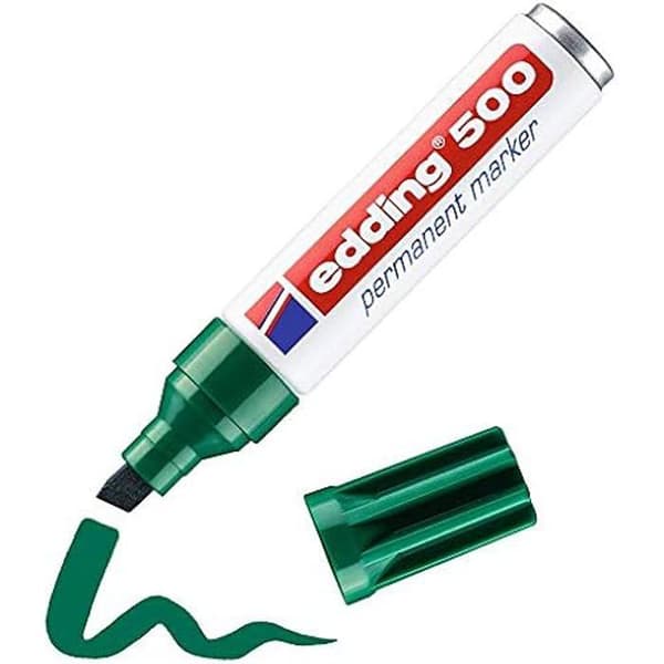 Permanent markör - EDDING - 500 - Grön - Sned spets 2-7 mm - Snabbsidande