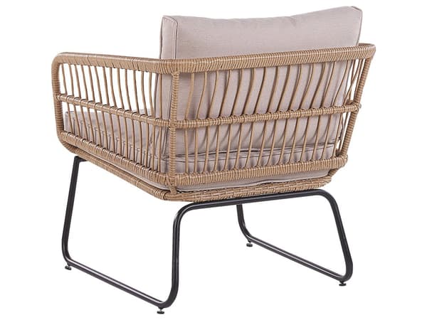 Trädgård Loungegrupp Beige Kuddar PE Rotting Utomhus 4-sits 2 Soffbord