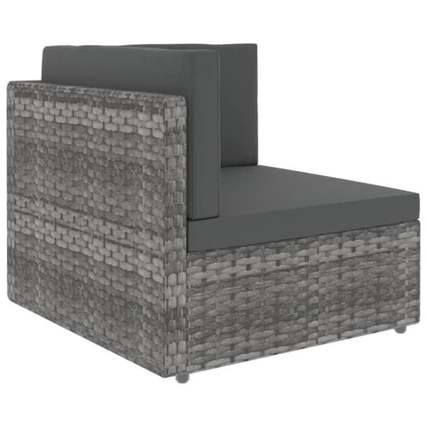 vidaXL hjørnedel til sofa polyrattan grå