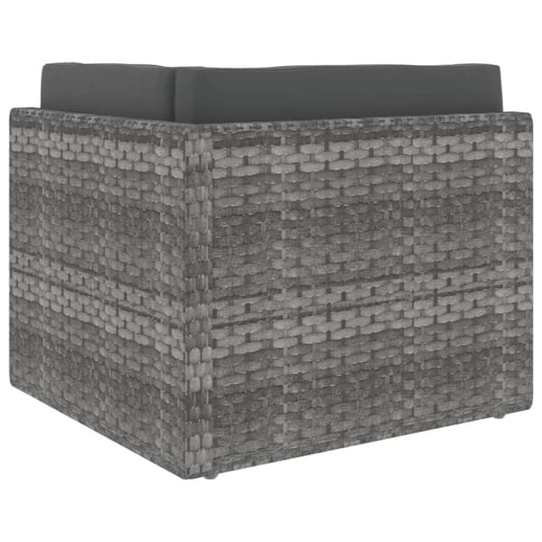 vidaXL hjørnedel til sofa polyrattan grå