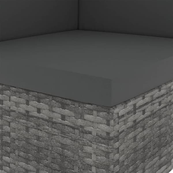 vidaXL hjørnedel til sofa polyrattan grå