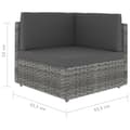 Miniatyrbillede 6 af 11: vidaXL hjørnedel til sofa polyrattan grå