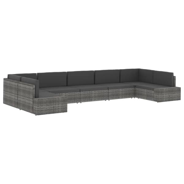 vidaXL hjørnedel til sofa polyrattan grå