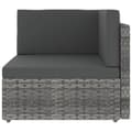 Miniatyrbillede 2 af 11: vidaXL hjørnedel til sofa polyrattan grå
