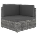 Miniatyrbillede 1 af 11: vidaXL hjørnedel til sofa polyrattan grå