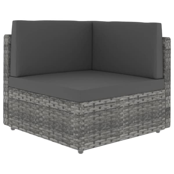 vidaXL hjørnedel til sofa polyrattan grå