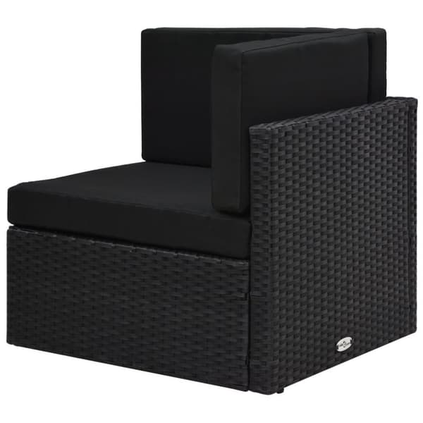 vidaXL hjørnedel til sofa polyrattan sort