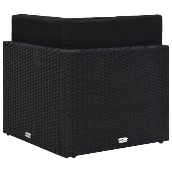 vidaXL hjørnedel til sofa polyrattan sort