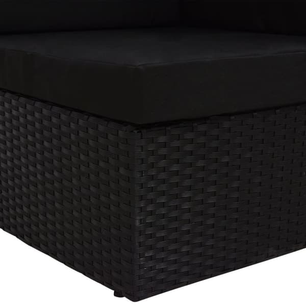 vidaXL hjørnedel til sofa polyrattan sort