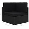 Miniatyrbillede 7 af 10: vidaXL hjørnedel til sofa polyrattan sort