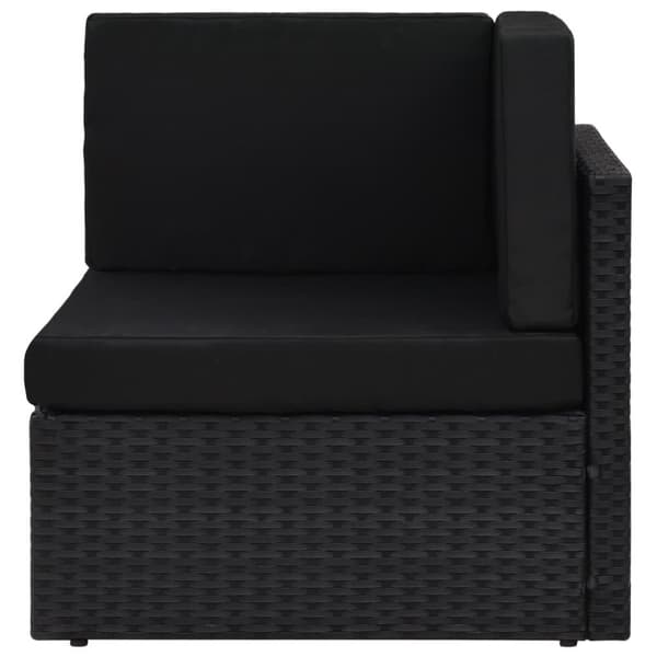 vidaXL hjørnedel til sofa polyrattan sort