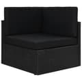 Miniatyrbillede 1 af 10: vidaXL hjørnedel til sofa polyrattan sort