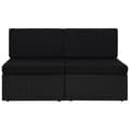 Miniatyrbild 2 av 10: vidaXL Soffa 2-sits konstrotting svart