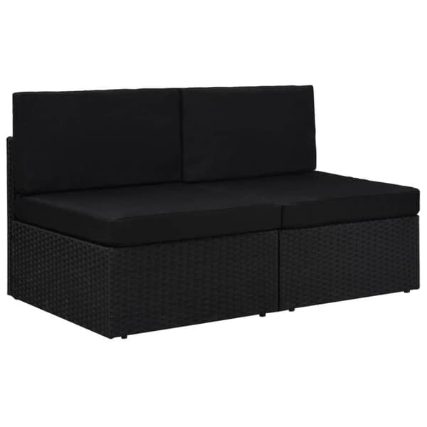 vidaXL Soffa 2-sits konstrotting svart