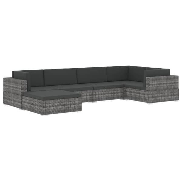 vidaXL fodskammel til sofa 1 stk. med hynde polyrattan brun
