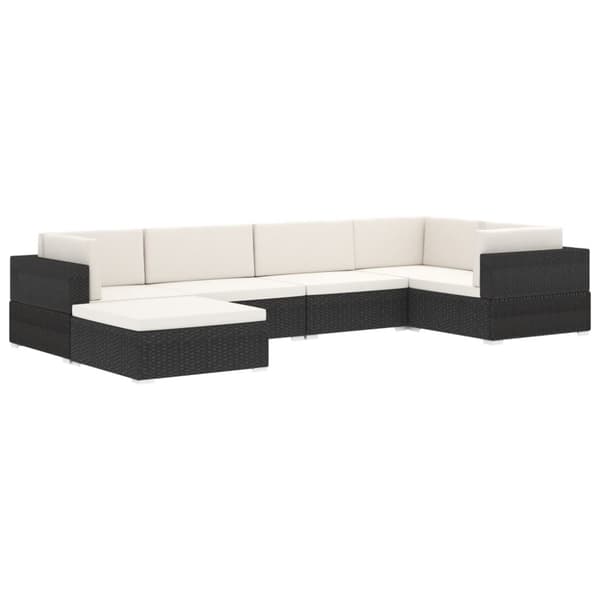vidaXL fodskammel til sofa 1 stk. med hynde polyrattan brun