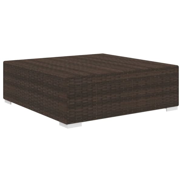 vidaXL fodskammel til sofa 1 stk. med hynde polyrattan brun