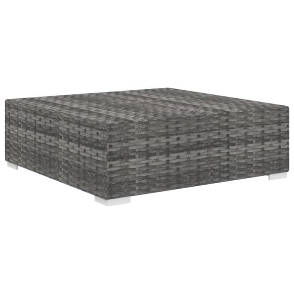 vidaXL fodskammel med hynde polyrattan grå