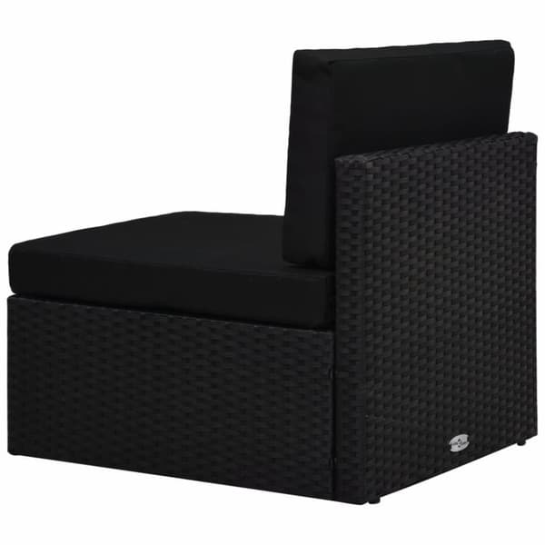 vidaXL midtersæde til sofa polyrattan sort